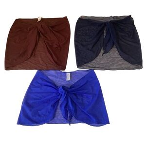 Zuliana Bundle of 3 Mesh Sarong Skirts Made in USA. New With Tags